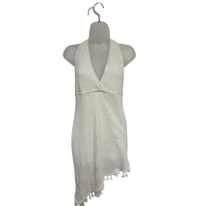 Halter Dress Crochet Tassel Hem‎ Sleeveless Party Cover Up